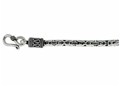 Rhodium Plated Mens Byzantine Chain